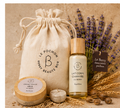 Coffret Iris & Chanvre Le Pochon - pochon en toile avec Crème Visage Iris et Lait Corps Chanvre du Berry